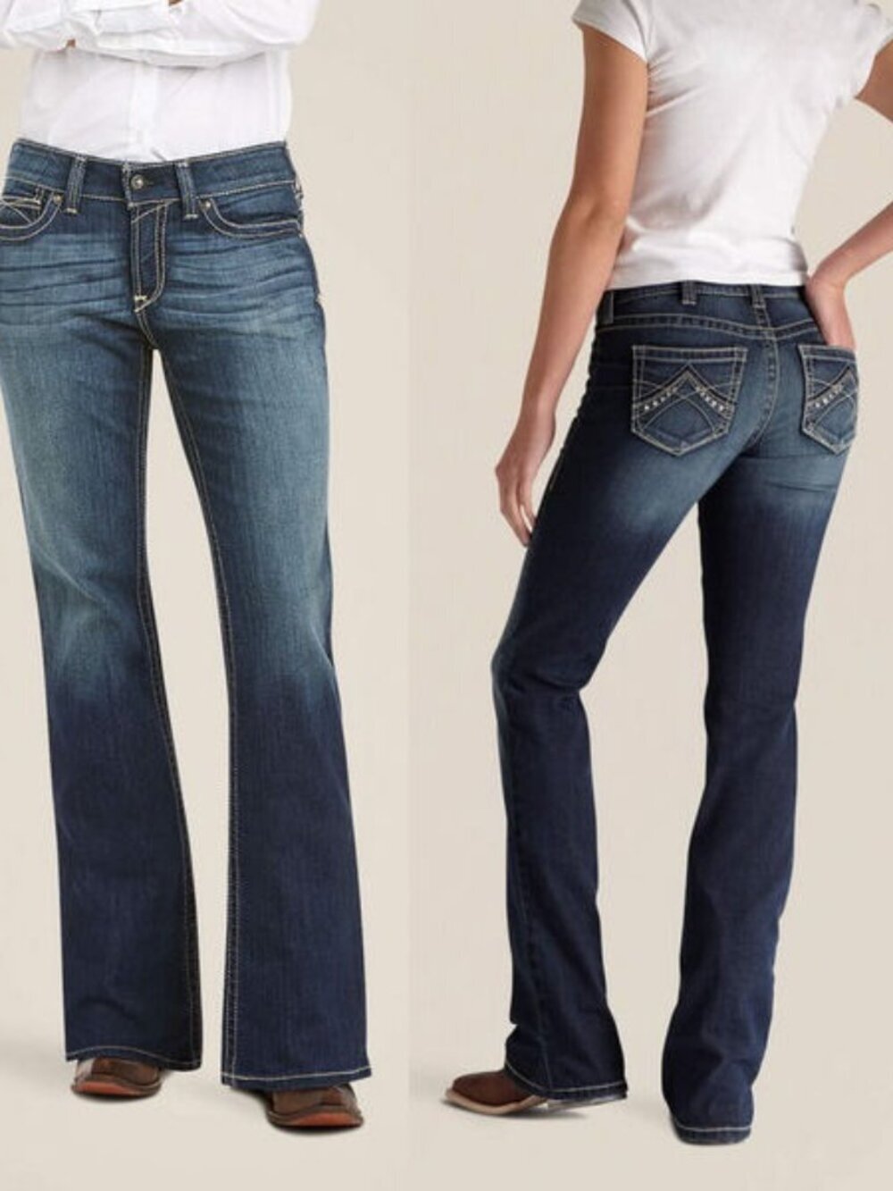 Ariat Real Riding Jeans Womens 31L Bootcut Spitfire Stretch Denim Western Cowgir